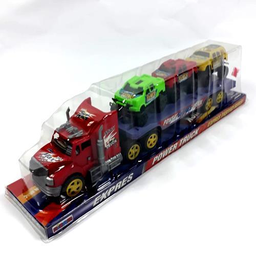 4 Parça Büyük Boy Araç Taşıma Tır Seti Kaliteli Oyuncak 44x11x8 cm