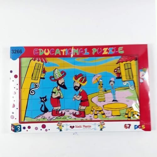 67 Parça Hacivat Karagöz Eğitici Öğretici Plastik Blok Lego Puzzle