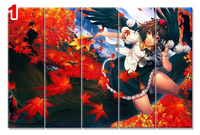 MANGA KIZ FOTOGRAF 7 STİL 5 PARÇALI KANVAS TABLO