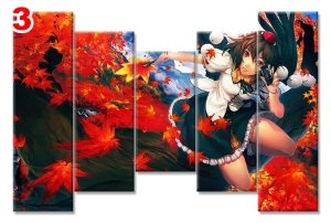 MANGA KIZ FOTOGRAF 7 STİL 5 PARÇALI KANVAS TABLO